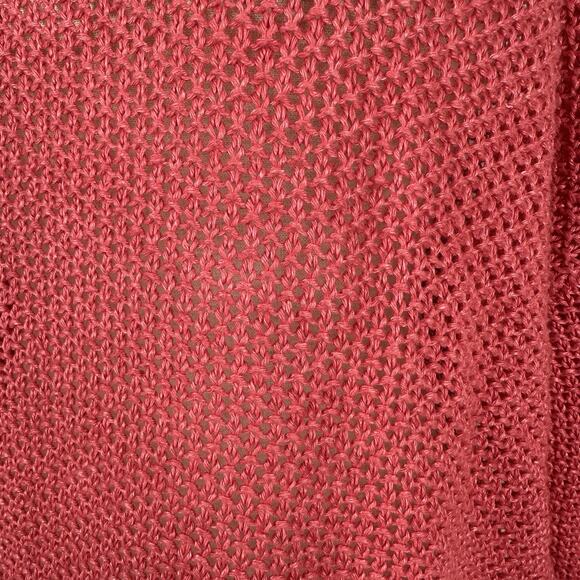 J Crew Sweater Women Medium Linen Coral Relaxed Beach Crewneck Coastal Relaxed - Picture 6 of 14